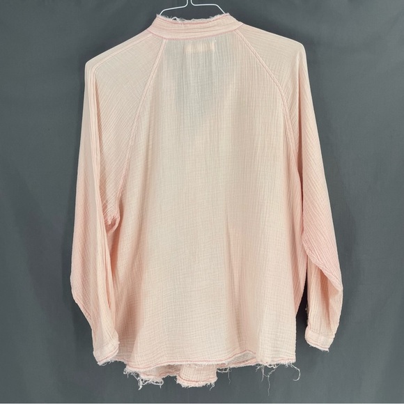 Free People We The Free Summer Daydream Buttondown Long Sleeve Oversized Tunic - Picture 11 of 13